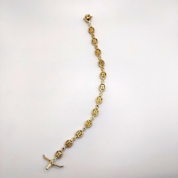 Multi-Gemstone Peridot, London Blue, Amethyst Tennis Bracelet - Picture 14 of 16